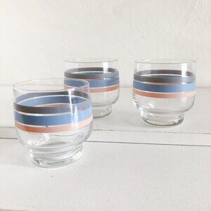Vintage 60s Pastel Stripe Cocktail Glasses
